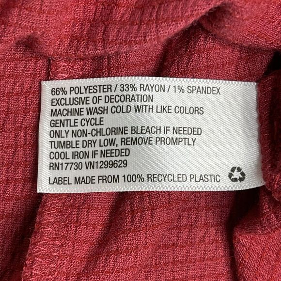 Knox Rose Dress Womens XXL Short Sleeve Babydoll Keyhole Back Dark Red - Picture 8 of 8